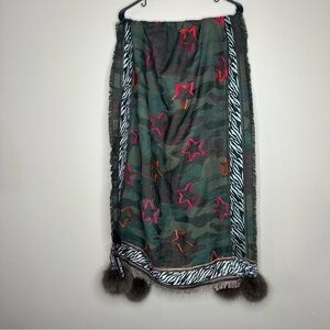 Mitchie's Matchings Camo Scarf with Zebra and Stars,‎ Army Wool Blend SCBS09